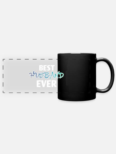 Best husband ever - Panorama-Tasse farbig - Schwarz