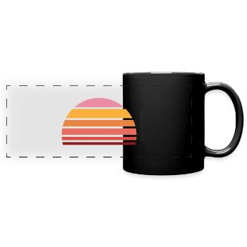 Soleil rétro - Mug panoramique uni - noir - Devant