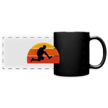 Vintage Basketball -Basketball Fan Geschenk - Panorama-Tasse farbig - Schwarz - Vorne