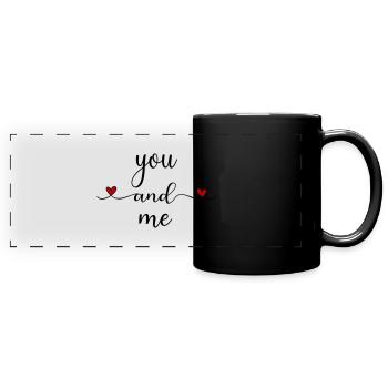 Toi et moi - Mug panoramique uni - noir - Devant