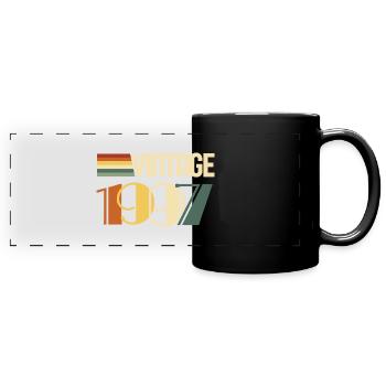 Jahrgang 1997 - 1997 Jubiläumsgeschenk - Panorama-Tasse farbig - Schwarz - Vorne