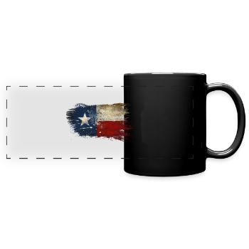 Drapeau Grunge Texas - Mug panoramique uni - noir - Devant