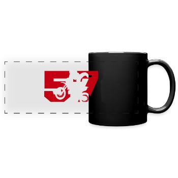 Moto 57 motard - Mug panoramique uni - noir - Devant