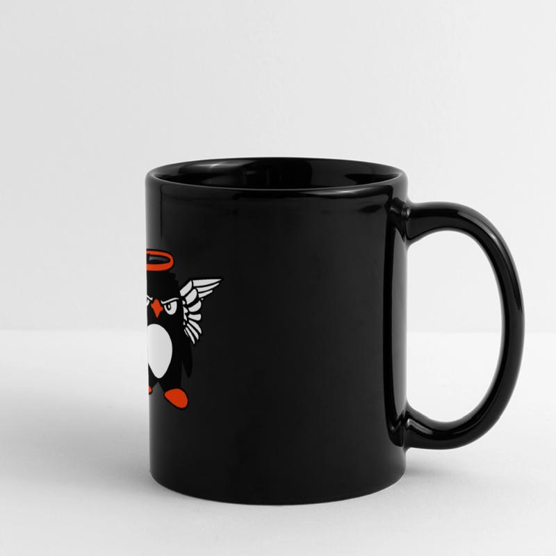 2 Penguins Angel Devil Evil Good Sky Hell Cool Full Colour Panoramic Mug