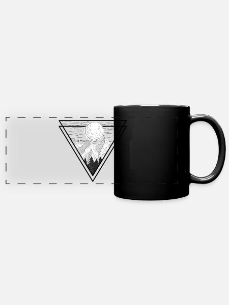 Berge - Panorama-Tasse farbig - Schwarz