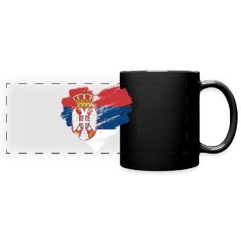 Serbien - Panorama-Tasse farbig - Schwarz - Vorne