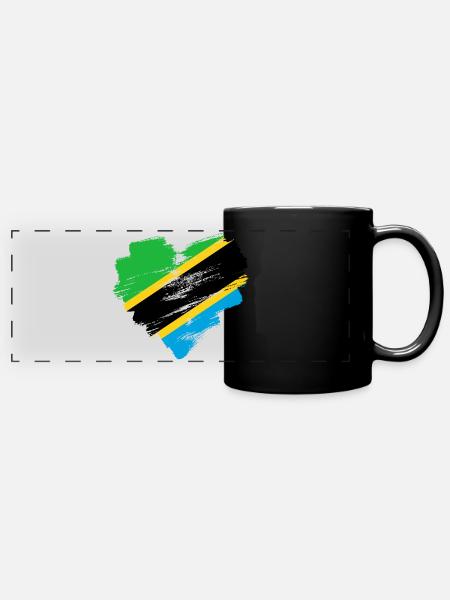 Tansania - Panorama-Tasse farbig - Schwarz