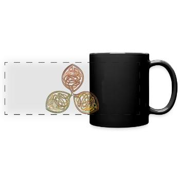 Kleeblatt Wikinger - Panorama-Tasse farbig - Schwarz - Vorne