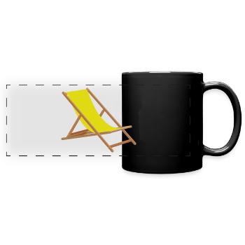 Strand Sommer Sonne Liegestuhl Urlaub - Full Colour Panoramic Mug - black - Front