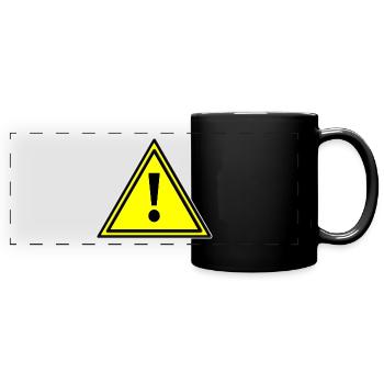 Warning triangle error warning triangle warning sign yellow - Full Colour Panoramic Mug - black - Front