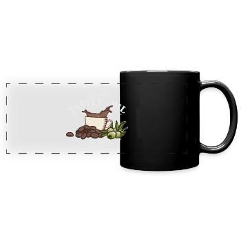 Simply Tastef-Oil & Healthy AF OlivenÖl Kaffee Fun - Panorama-Tasse farbig - Schwarz - Vorne