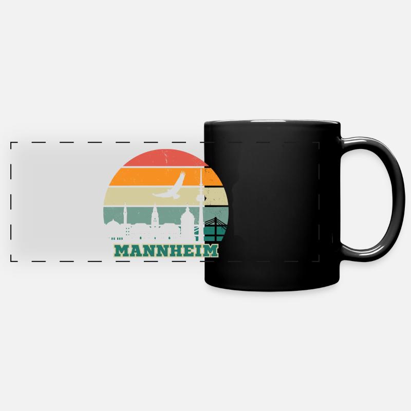 Mannheim, ma ville ! - Mug panoramique uni - noir
