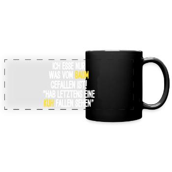 flFleischliebhaber Spruch Carnist Fleischfanatiker - Panorama-Tasse farbig - Schwarz - Vorne