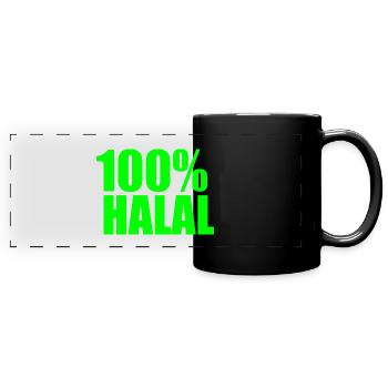 Halal - Panorama-Tasse farbig - Schwarz - Vorne
