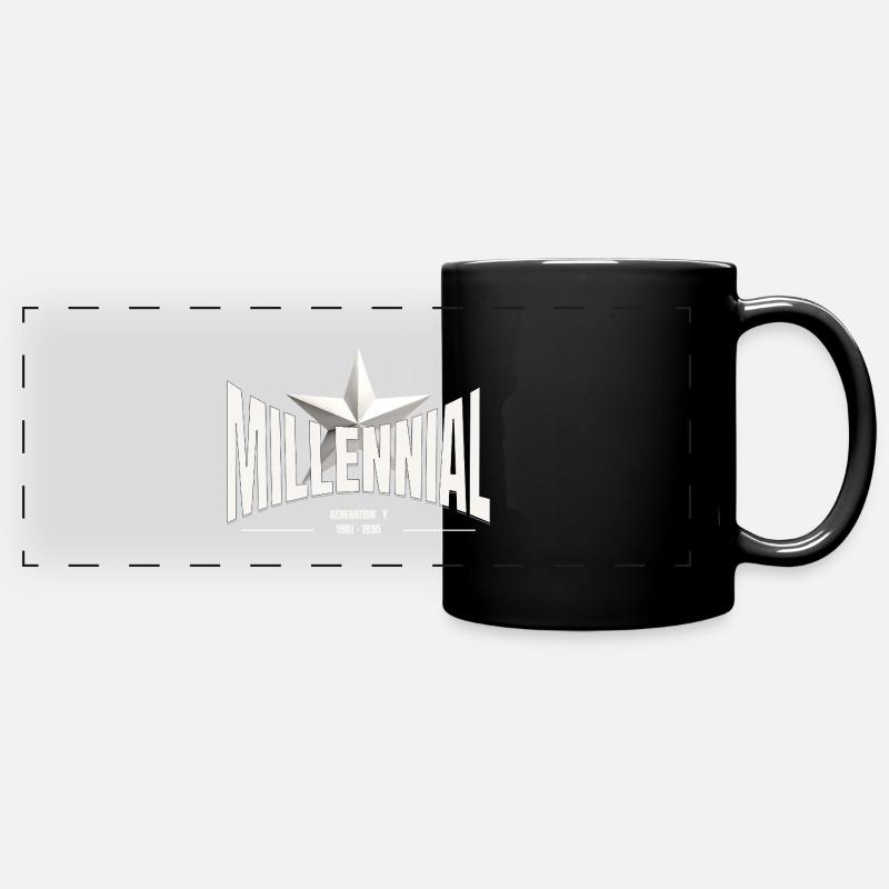 Star du millénaire – Génération Y - Mug panoramique uni - noir