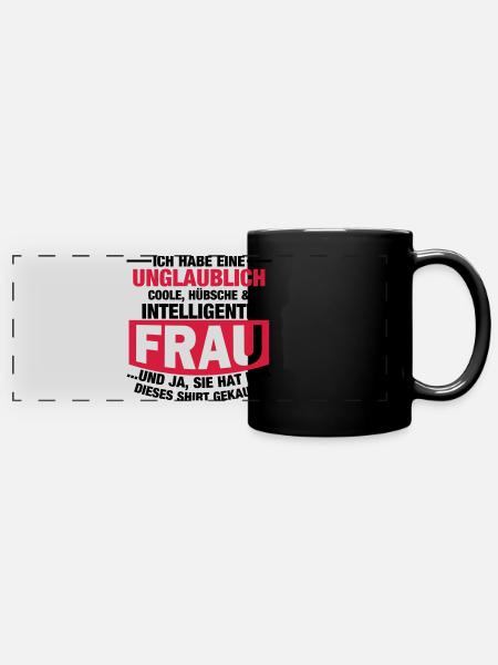 Coole, hübsche & intelligente Frau - Panorama-Tasse farbig - Schwarz