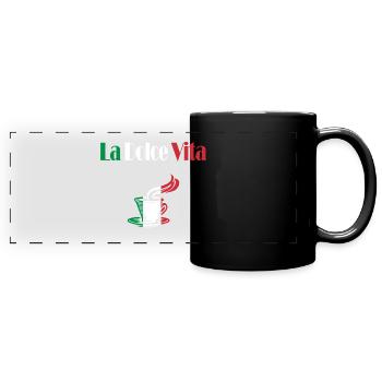 La Dolce Vita café - Mug panoramique uni - noir - Devant