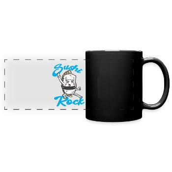 Sushi Essen Japan Geschenk - Panorama-Tasse farbig - Schwarz - Vorne