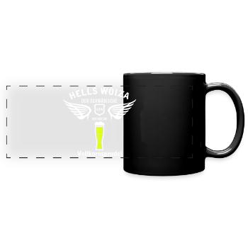 Hells Woiza - Panorama-Tasse farbig - Schwarz - Vorne