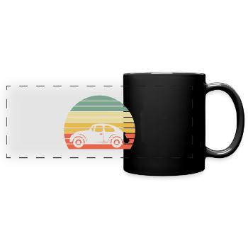 Classic Car Vintage Geschenk - Panorama-Tasse farbig - Schwarz - Vorne