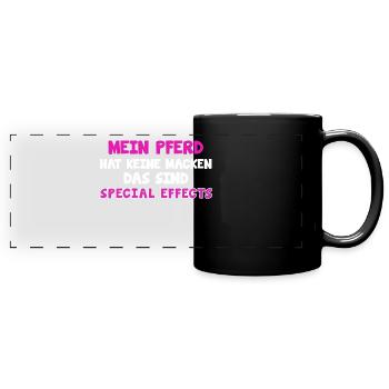Pferdesprüche TShirt Pferd Reitersprüche Geschenk - Panorama-Tasse farbig - Schwarz - Vorne
