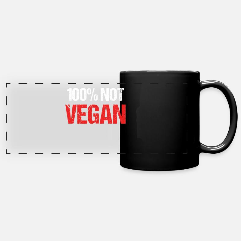 Predator Shirt Anti Vegan Meat Gift - Full Colour Panoramic Mug - black