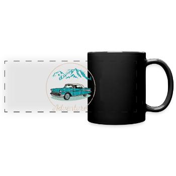 Adventures Retro Vintage Car Geschenk - Panorama-Tasse farbig - Schwarz - Vorne