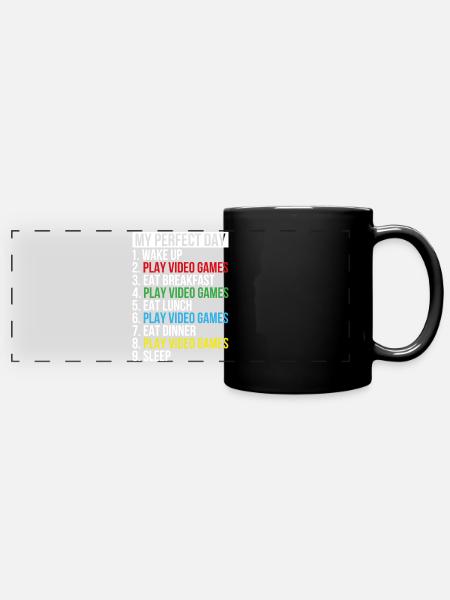 Zocken Gamer Online Spruch Geschenk - Panorama-Tasse farbig - Schwarz