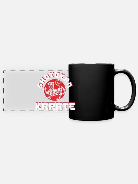 Beautiful Shotokan Karate Tiger design in red & white - Full Colour Panoramic Mug - black