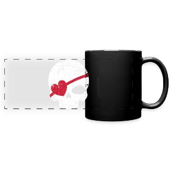 Piracy eye patch pirate skull gift - Full Colour Panoramic Mug - black - Front