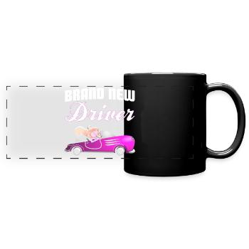 Permis de conduire femme - Mug panoramique uni - noir - Devant