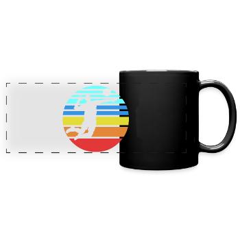 Volleyball - Panorama-Tasse farbig - Schwarz - Vorne