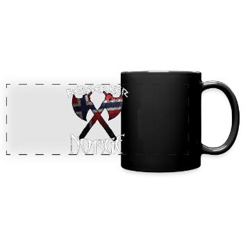 Berserker Norge Norvège - Mug panoramique uni - noir - Devant