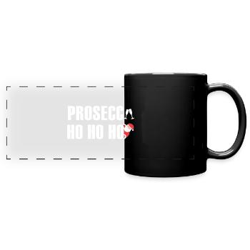 Prosecco Noël | Cadeaux de la veille de Noël - Mug panoramique uni - noir - Devant