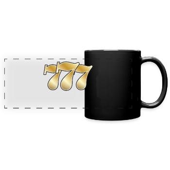 777 casino jackpot symbol gold - Panorama-Tasse farbig - Schwarz - Vorne