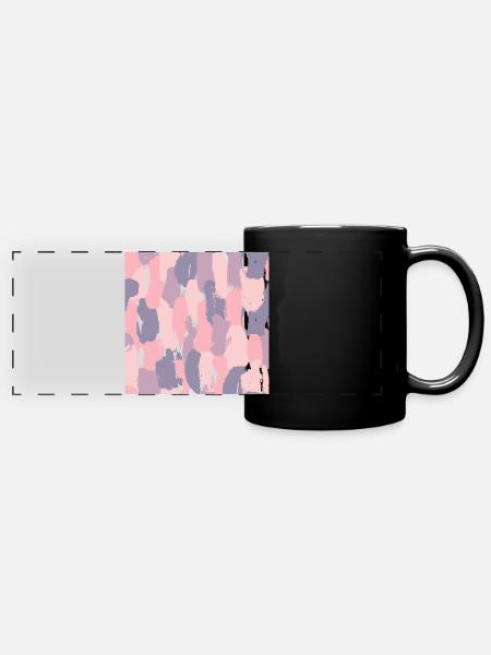 Bunter abstrakter Hintergrund - Panorama-Tasse farbig - Schwarz