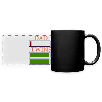 Papa jumeaux papa père cadeau de fête des pères - Mug panoramique uni - noir - Devant