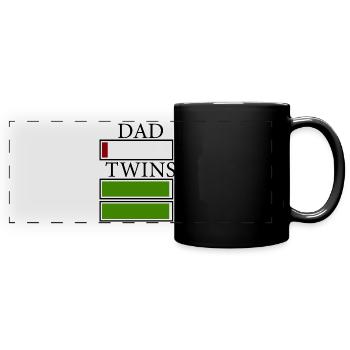 Papa jumeaux papa père cadeau de fête des pères - Mug panoramique uni - noir - Devant