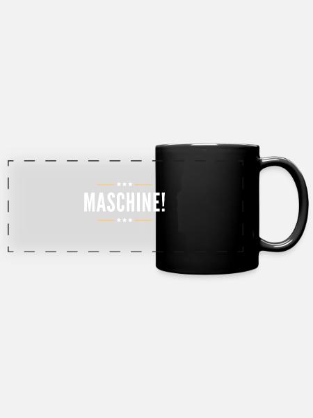 Maschine - Panorama-Tasse farbig - Schwarz
