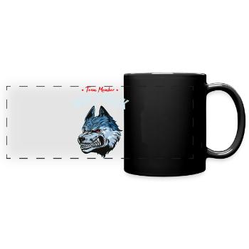 wolf wolfpack team - Panorama-Tasse farbig - Schwarz - Vorne