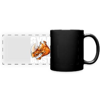 Rhinoceros gym beast - Full Colour Panoramic Mug - black - Front