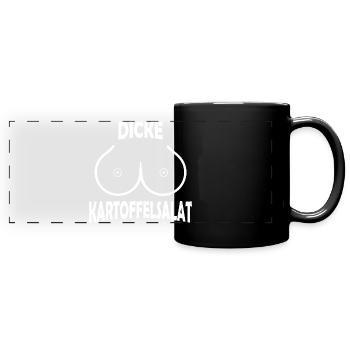 KARTOFFELSALAT - Panorama-Tasse farbig - Schwarz - Vorne