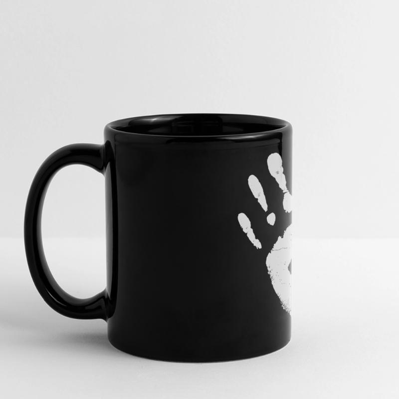 Empreinte de main (blanc) Mug panoramique uni