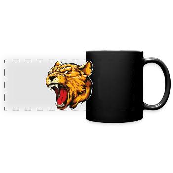 Lioness head animal - Full Colour Panoramic Mug - black - Front
