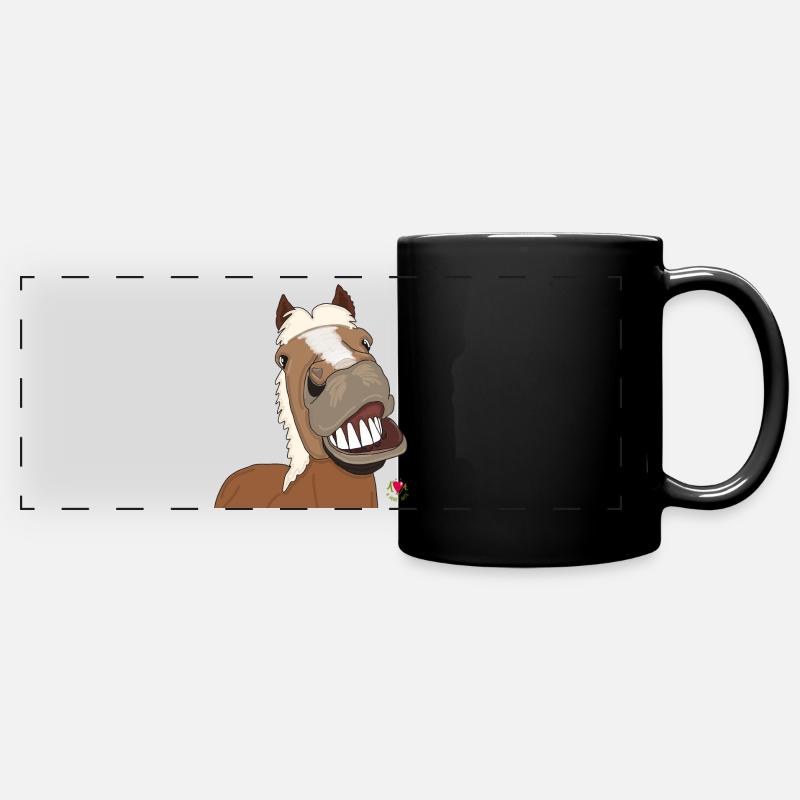 Alex Smile Haflinger Head Sketch - Full Colour Panoramic Mug - black