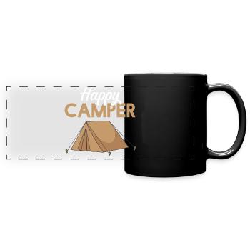 Tente Happy Camper - J'aime le camping - Mug panoramique uni - noir - Devant