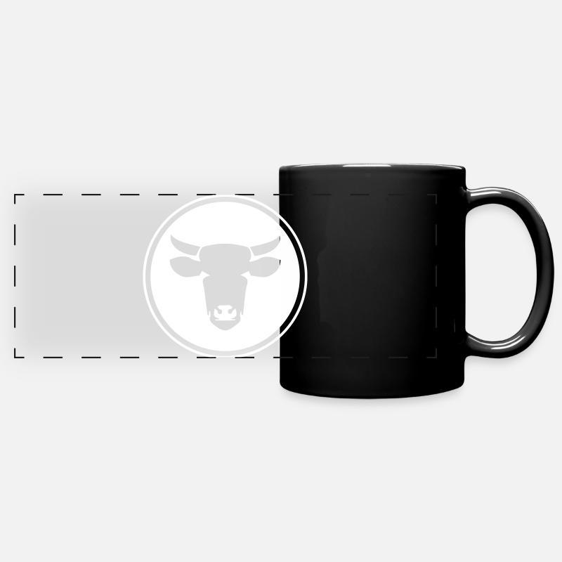 Icône de vache tête de vache - Mug panoramique uni - noir