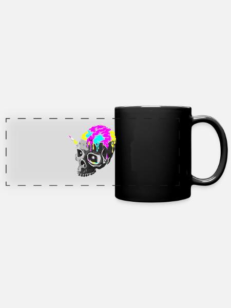 SCHÄDELKUNST-PSYCHE - Panorama-Tasse farbig - Schwarz