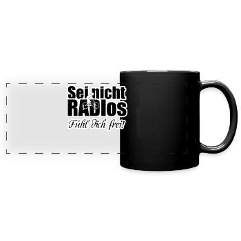 Rad Radfahrer Fahrrad Sport Sprüche - Panorama-Tasse farbig - Schwarz - Vorne