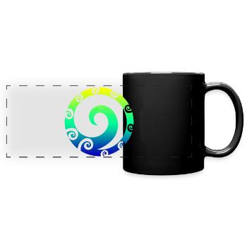 Maori Koru Art Polynesian Tribal Tattoo Geschenk - Panorama-Tasse farbig - Schwarz - Vorne
